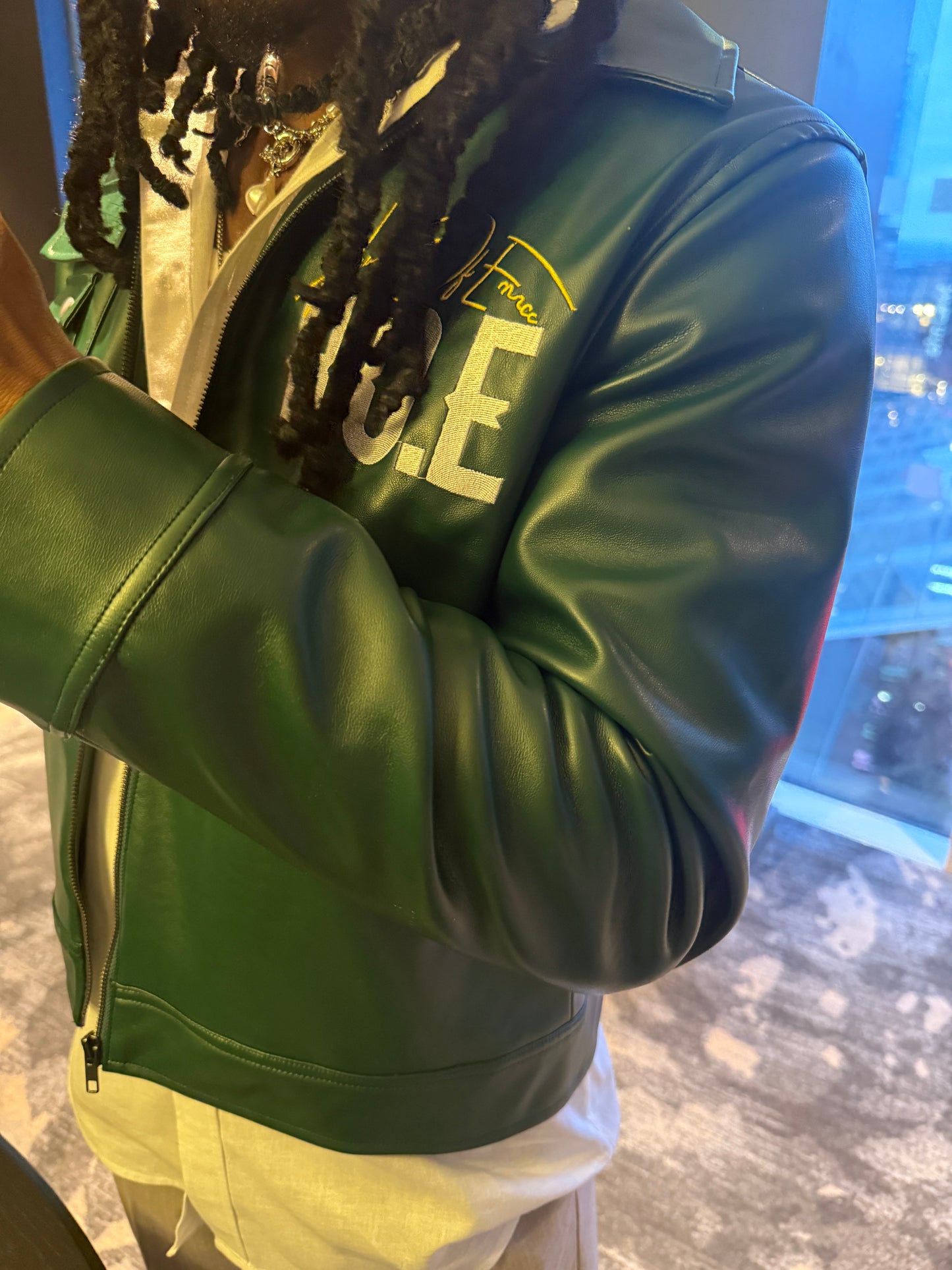 House Of Emnce PU Leather Boxy Jacket